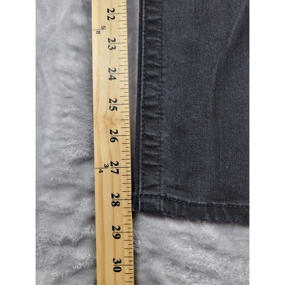 Seven7 Jeans Women's 16 Tummyless High Rise Skinny Black Distressed‎ Denim 36x28 - Picture 3 of 9